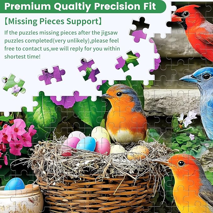 300 Piece Puzzle for Adults, Colorful Birds Jigsaw Puzzle, Colorful Hummingbird Animals Puzzles, Bird Lover Challenging Puzzles for Friends Family Activity Game Nights Gifts, 20.5x15 in