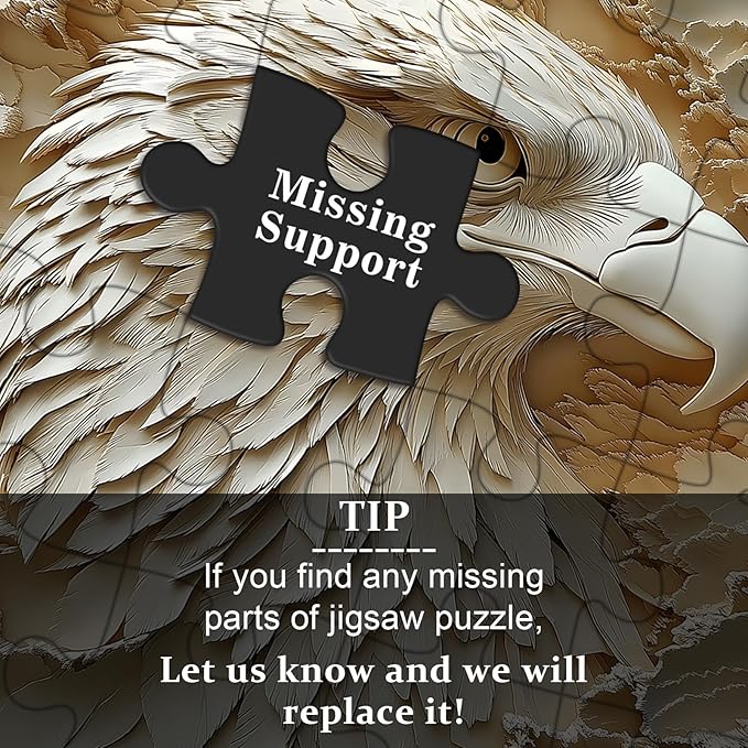 Paper Eagle Jigsaw Puzzle 1000 Pieces for Adults,White Bald Eagle Paper Cut Art Bird Puzzle,Unique Impossible Animal Puzzle Hard Difficult Challenge for Adults
