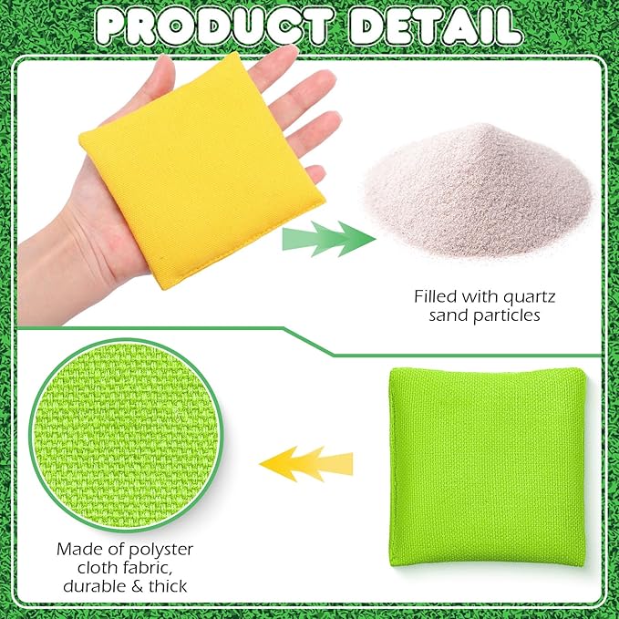 32 Pack Bean Bags Toss for Kids Cornhole Bean Bags Colorful Bean Bags for Tossing Canvas Toss Bags Hand Toy Toss Games Weights for Outdoor Yard Games, Assorted Colors (Fresh Colors,3.94 x 3.94 Inch)
