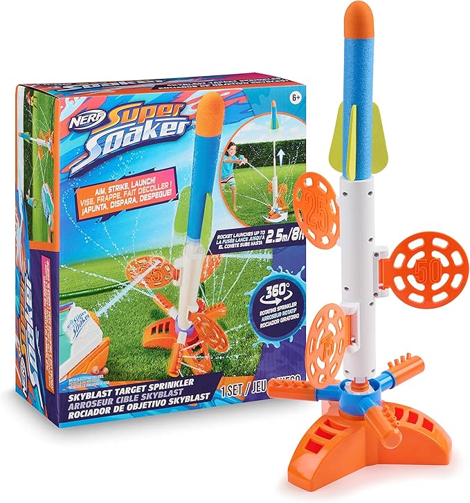NERF Super Soaker SkyBlast Target Sprinkler for Kids Outdoor Play – Summer Water Games