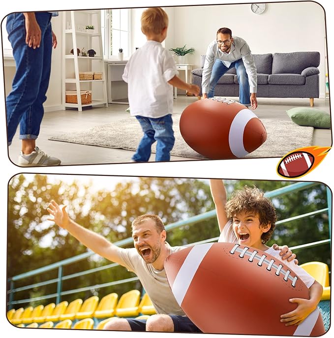 Lewtemi 2 Pcs 27 Inch Giant Inflatable Football for Gameday Party Favor Large Inflatable Sports Balls Jumbo Beach Balls for Football Birthday Christmas Party Decorations Outdoor Activity Gift