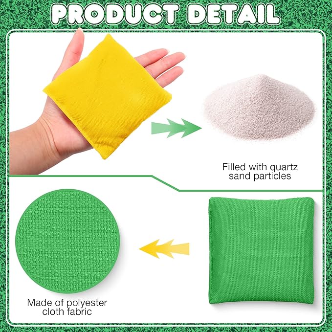 32 Pack Bean Bags Toss for Kids Cornhole Bean Bags Colorful Bean Bags for Tossing Canvas Toss Bags Hand Toy Toss Games Weights for Outdoor Yard Games, Assorted Colors (Bright Colors, 3.94 x 3.94 Inch)