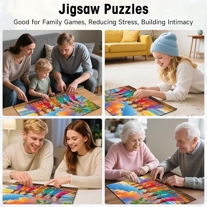 1000 Pieces Jigsaw Puzzles for Adults, Hawaii Hula Beach Tropical Puzzle with Letters on Back, Hard Difficult Challenging Adult Puzzle for Family Game & Holiday Decor Gift