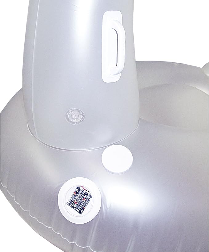 SWIMLINE ORIGINAL 90702 LED Inflatable Swan Pool Float Lounge| Light-Up Ride-On Floatie Raft with Stable Legs | 3 Color Options for Parties & Relaxation