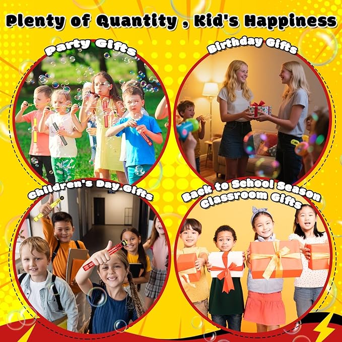 24 Pcs Bubbles Birthday Party Favors for Kids Cartoon Animation Bubble Wand Bulk Video Game Anime Themed Party Decorations Birthday Toy Supplies for Toddlers