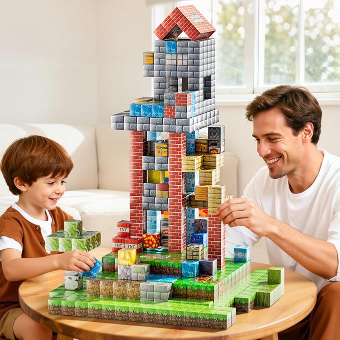 Magnetic Blocks Toys for Kids, 110PCS Magnetic Building Blocks, STEM Montessori Sensory Stacking Toy for Boys Girls Age 3 4 5 6 7 8 9 10, Christmas Birthday Gifts for Boys and Girls Age 3+