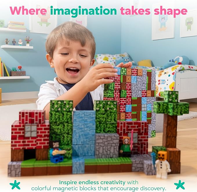 THB 100 PCS Magnetic Building Blocks for Kids โ Magnetic Building Blocks for Kids Ages 4-8, STEM Educational Magnet Toys, Construction Set for Boys & Girls , Christmas & Birthday Gifts