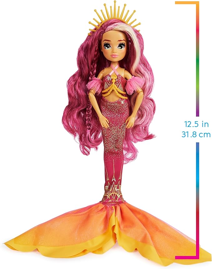 MERMAID HIGH, Spring Break Searra Mermaid Doll & Accessories with Removable Tail and Color Change Hair Streak, Kids Toys for Girls Ages 4 and up