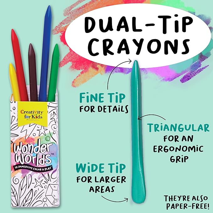Creativity for Kids Wonder Worlds 3D Coloring Craft Kit: Enchanted Forest - Coloring Craft Kit for Kids, DIY Kit for Girls and Boys, Easter Basket Stuffers Kids Gifts (Ages 5+)