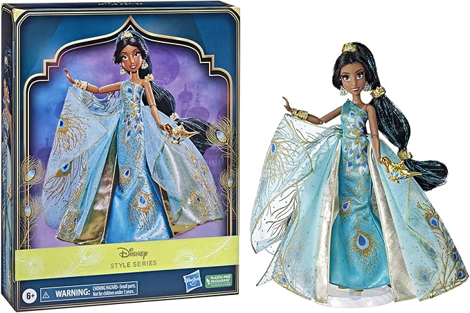Disney Princess Style Series 30th Anniversary Jasmine Fashion Doll, Deluxe Collector Doll with Accessories, Disney Toy for Kids 6 and Up