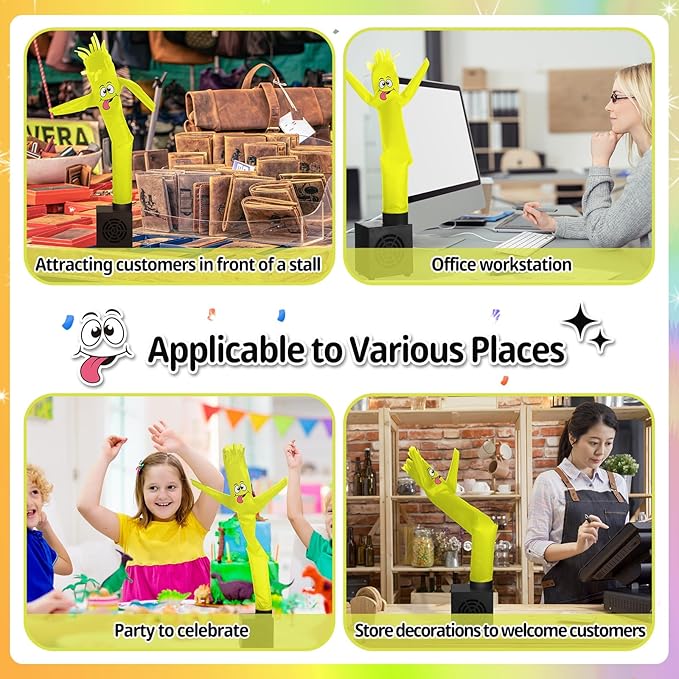 Poen Easter Gifts for Kids Mini Wacky Waving Inflatable Tube Guy with Blower Gag Toy Gift Inflatable Tube Man Birthday Desktop Decor Dancing Blow up Man for Office Party Decor(Cute)
