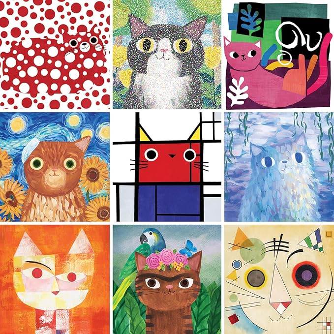 Mudpuppy Artsy Cats 500 Piece Family Jigsaw Puzzle, Cute Puzzle with Cats in Classic Art Formats