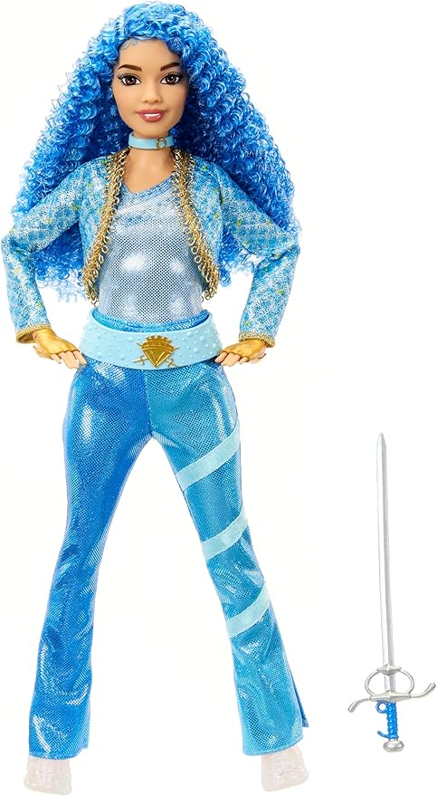 Mattel Disney Descendants: The Rise of Red Fashion Doll & Accessory, Princess Chloe Charming, Daughter of Cinderella with Movie-Inspired Clothes & Sword