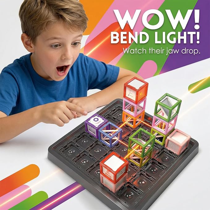 2026 New Laser Maze Reasoning Game, STEM Toys for Ages 8-13 with 60+ Challenges Puzzle Game, Board Games for 8-13 Years Old Children Gift, Learning Education Toys for Space & Logic - 37 Pcs