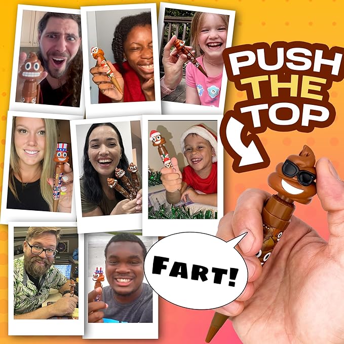 Farting Poop Pen with 7 Funny Fart Sounds - Easter Basket Stuffers for Teens & Kids, Silly Novelty Gag Gift for Boys & Girls, Easter Toys Essentials, Great for Birthdays, Funny Gift (Sunglasses)