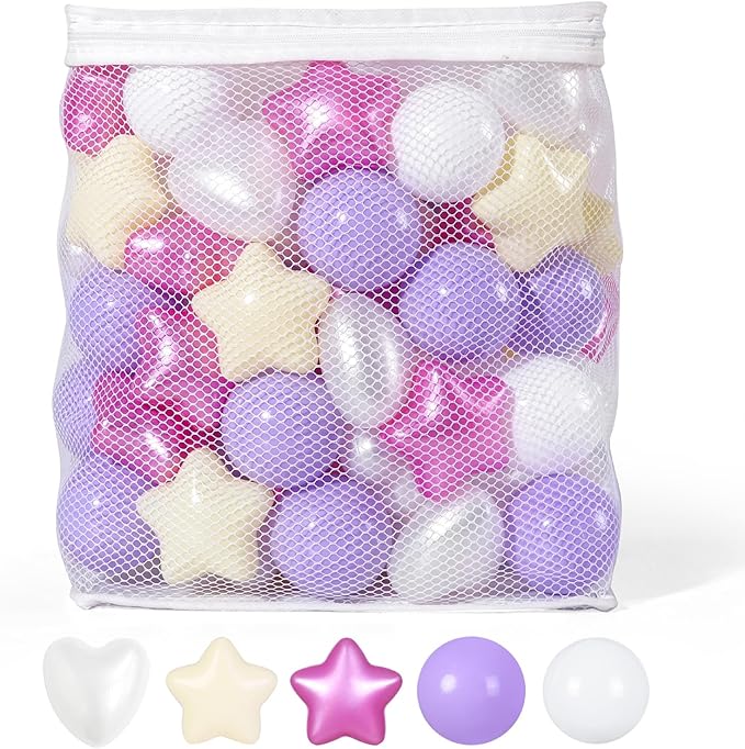 Star Ball Pit Balls for Toddlers -200pcs Phthalate Free BPA Free Crush Proof Play Balls Macaron Children's Ocean Balls Play Tent Pool Playhouse Playpen Party Decoration.