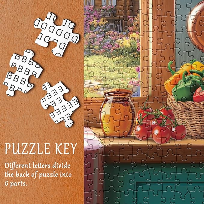 Fall Thanksgiving Holiday Puzzle for Adults 1000 Pieces, Cozy Kitchen Jigsaw Puzzle Autumn, Flower Plant Fruit Floral Pumpkin Harvest Festival Puzzle