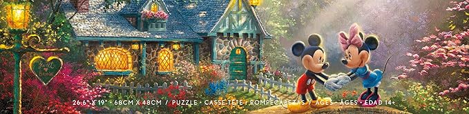 Ceaco - Thomas Kinkade - Disney - Mickey & Minnie Sweetheart Bridge - 1000 Piece Jigsaw Puzzle