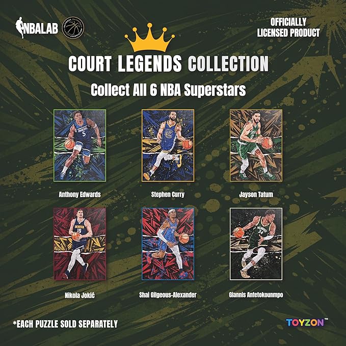 NBA Court Legends 300pc Giannis Antetokounmpo Jigsaw Puzzle for Kids & Adults, Premium Basketball Puzzle Game, Family Activity, Collector Gift for NBA Fans, Game Room or Home Display