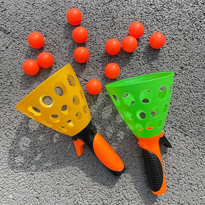 catch ball game for kids, Outdoor Indoor Games, Pop and Catch Ball Family Games with 2 Launcher Baskets and 12 Balls, Summer Beach Yard Sport Birthday Party Gifts Toys Ages 4 5 6 8 12+ Years Old