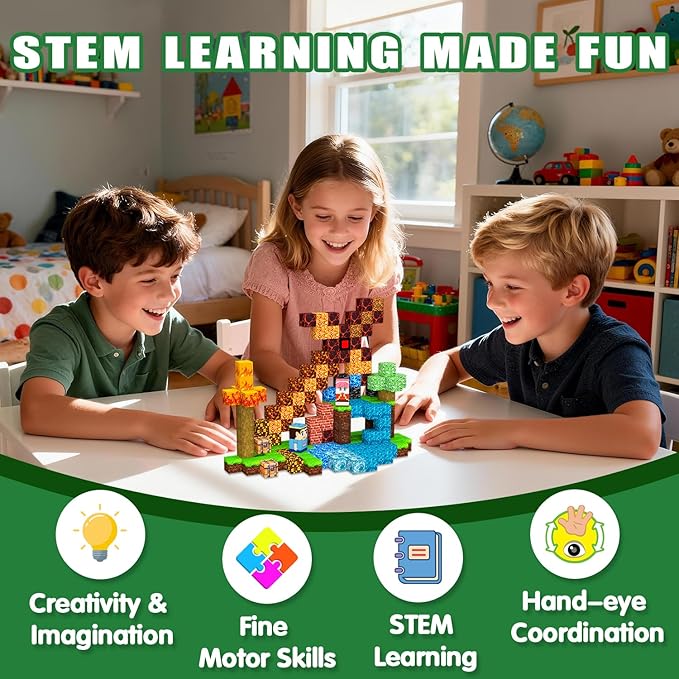 Magnetic Blocks Toys for Kids, 100 PCS Building Blocks Cubes, Stacking Magnetic Tiles Toys for Kids Toddlers Boys Girls Ages 3 4 5 6 7 8-12 Birthday Gifts Party Supplies (Underworld)