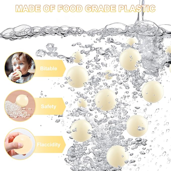 Clear Ball Pit Balls - Crush Proof Plastic Toy Balls for Boys and Girls