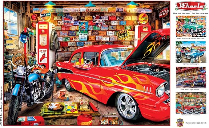 MasterPieces 750 Piece Jigsaw Puzzle for Adults, Family, Or Youth - Retro Garage - 18"x24"