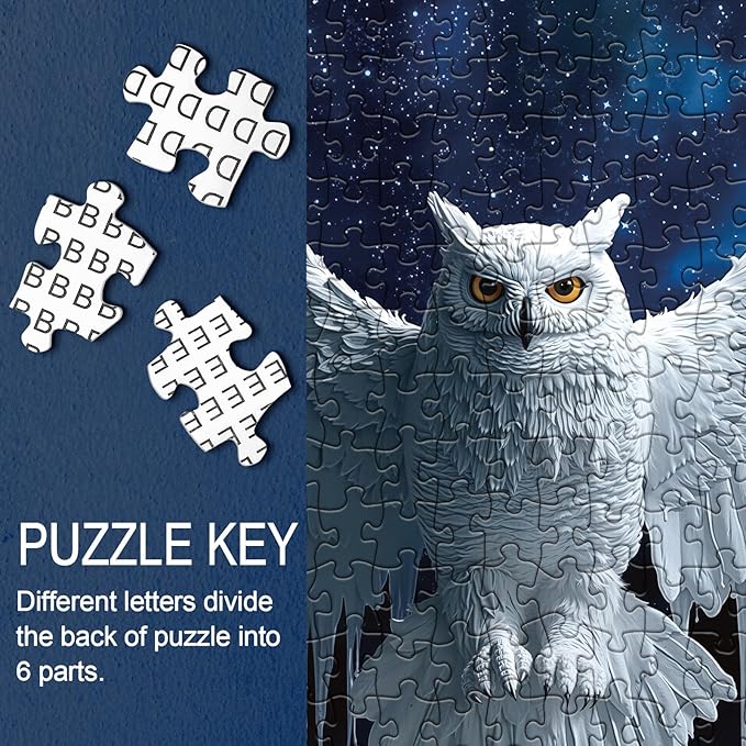 Owl Puzzle for Adults 1000 Pieces, Fantasy Art Jigsaw Puzzle, Animal Galaxy Nebula Paint Puzzle
