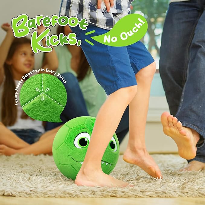 Toddler Toy Soccer Goals for Backyard Indoor with Soft Plush Dinosaur Ball, Mini Soccer Nets and Ball Set for Kids(Pump Include)