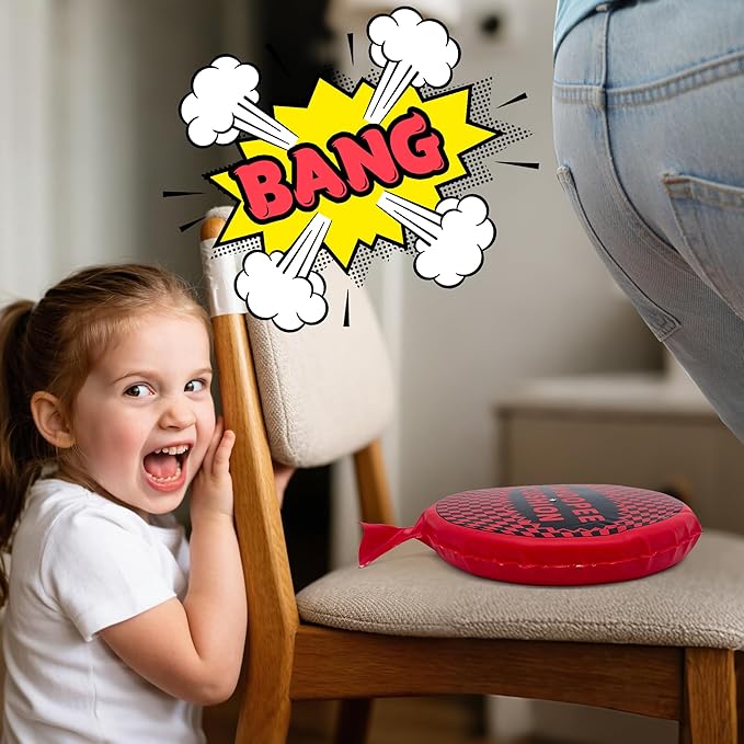 Whoopie Cushion, 9" Woopie Cushion, Self Inflating Whoopee Cushion, Woopy Cushion Fart Bag for Boys and Girls, Goodie Bag Stuffers Makes Gas Sounds, Novelty Prank Gag White Elephant Gifts