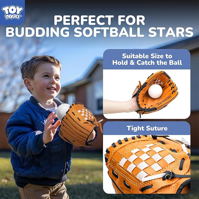 TOY Life Tball Set for Kids 3-5 & 5-8 - Toddler Baseball Tee and Bat Set with Glove & 6 Balls - Ideal Boy Toy Gift for Outdoor Play and Beginner Training