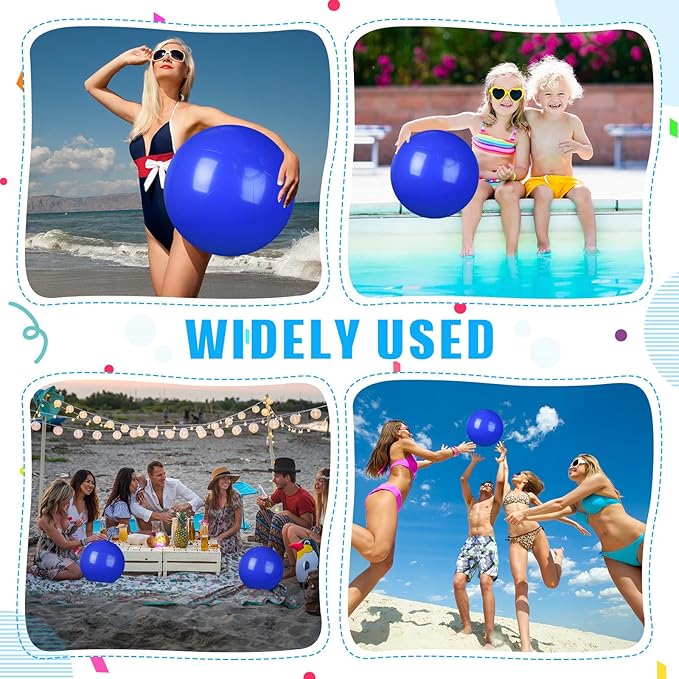 2 Pcs 12 Inch Solid Beach Balls Inflatable Beach Balls Bulk Large Blow up Pool Game Toys for for Summer Beach