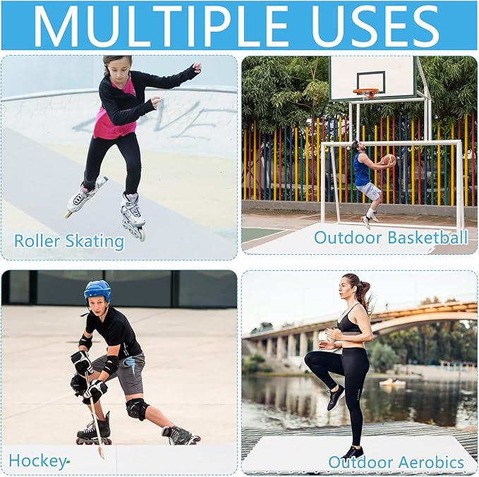8 PCS Hockey Floor Tiles Mats, Interlocking Dryland Synthetic Ice Tiles for Hockey Training Equipment Board for Shooting Outdoor Indoor, Expandable & Easy Install