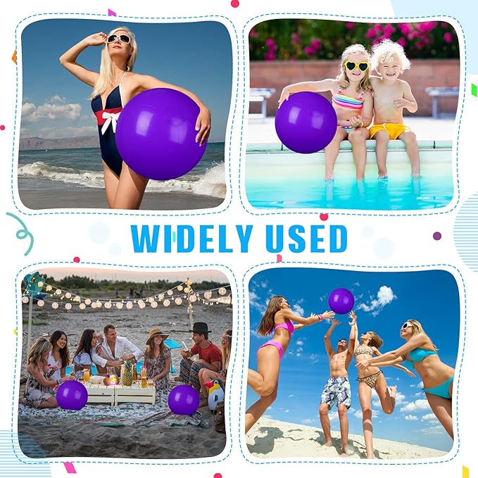 4 Pcs Inflatable Beach Ball 24 inch Swimming Pool Balls Summer Outdoor Decor Ball Ornaments Floatable Beach Balls for Swimming Pool Birthday Party Supplies