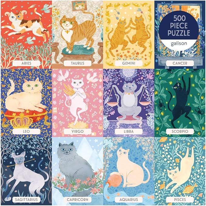 Galison Cat Zodiac 500 Piece Puzzle, Multicolor, 1 EA