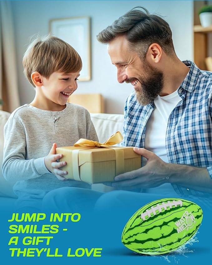 Watermelon Ball Pool Water Beach Football (9 Inch) - Durable Waterproof Football Gifts with Strong Grip for Pool, Beach, Lake & Outdoor Play, Sports Birthday Gift Ideas for Boys Ages 8 9 10 11 12