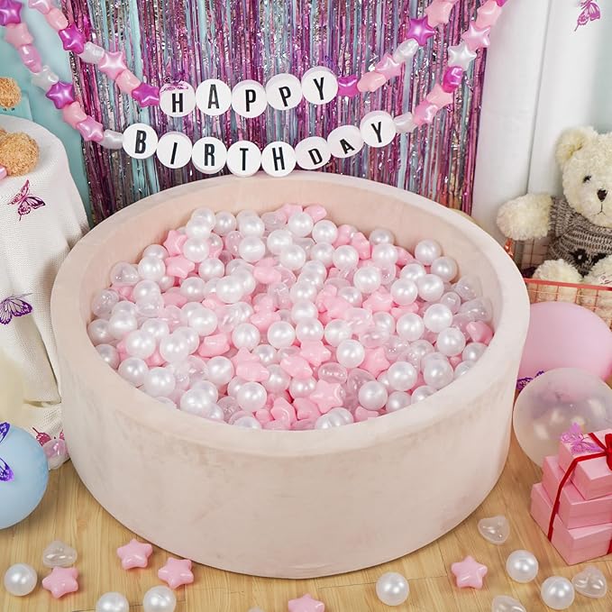 STARBOLO Star Ball Pit Balls for Toddlers -500pcs Phthalate Free BPA Free Non-Toxic Crush Proof Play Balls Play Tent Pool Playhouse Playpen Party Decoration.