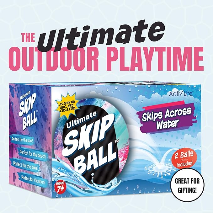 Activ Life The Ultimate Water Skip Balls, Water Bouncing Ball for Swimming Pool, Beach Toys for Friends, Family, Kids and Adults