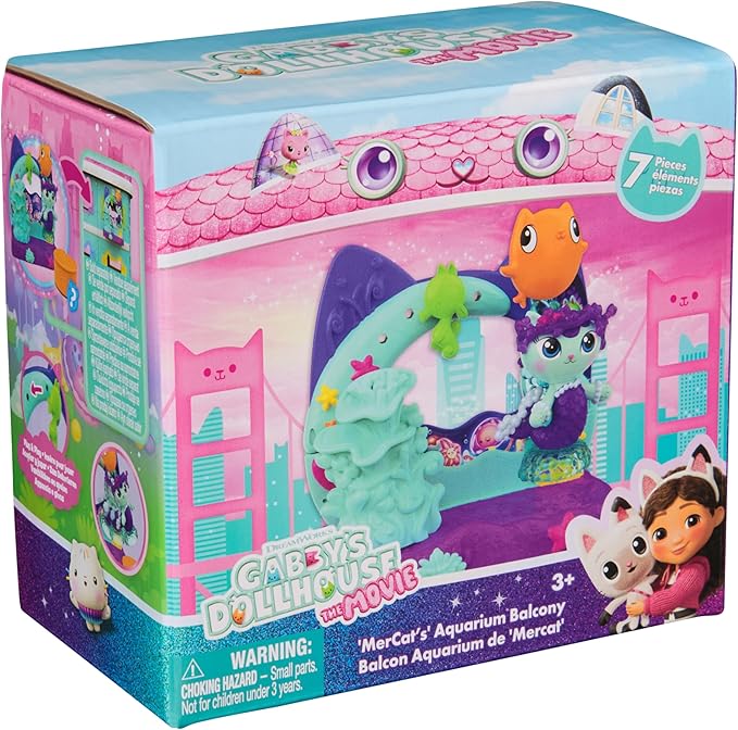 DreamWorks GABBY'S Dollhouse The Movie, Mercat's Aquarium Balcony, with Toy Figure & Dollhouse Accessories, Kids Toys for Girls & Boys Ages 3 and Up