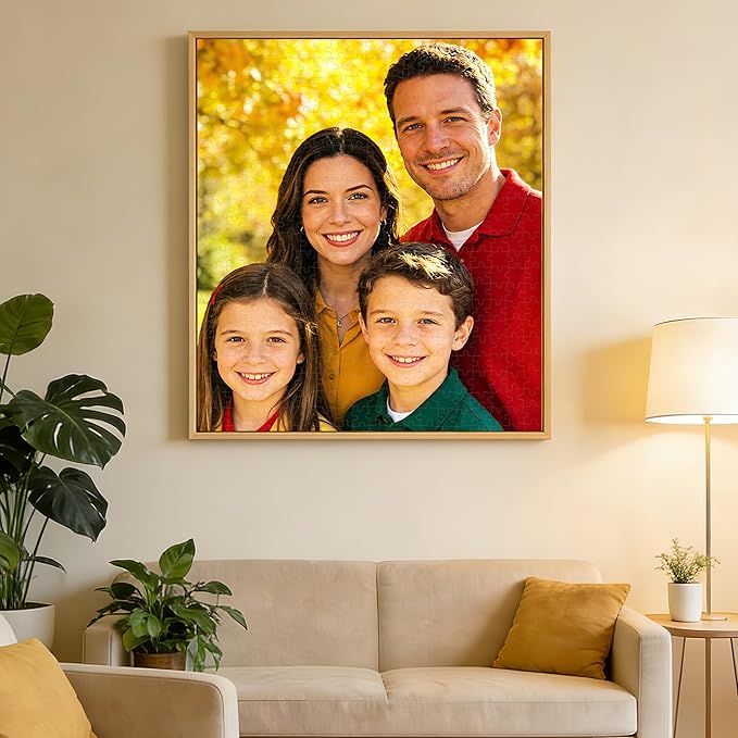 Custom Puzzle from Photo, Personalized Puzzle for Adults 120/200/300/500/1000 Pieces, Customized Jigsaw Puzzle Gift for Family, Wedding, Friend