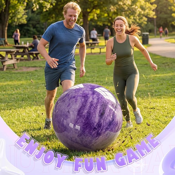 Lewtemi 16 Inch Jumbo Inflatable Playground Ball Marbleized Giant Large Rubber Kickball Four Square Bouncy Balls Giant Beach Dodgeball for Swimming Pool Sports Activities