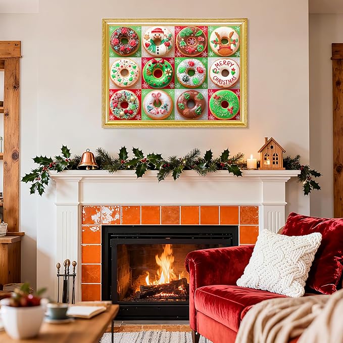 Christmas 500 Piece Puzzle for Adults, Winter Donuts Jigsaw Puzzles - Challenging Puzzle for Game Nights Holiday Family Party Decoration
