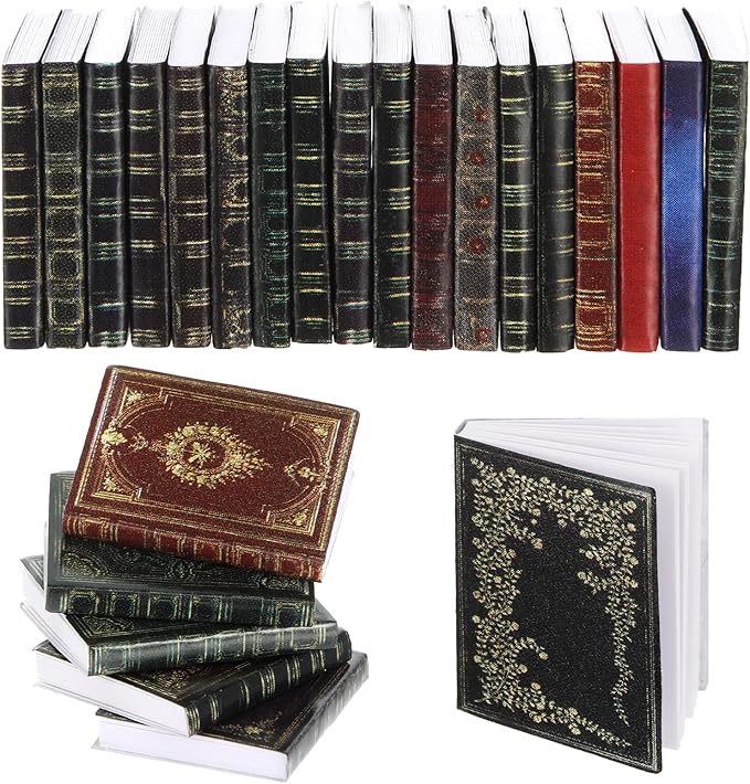 Miniatures Dollhouse Books 30 PCS 1:12 Scale Assorted Colorful Tiny Books for Dollhouse Accessories Classic Pattern Mini Brands Book Doll House Model Accessories for Dollhouses Decoration