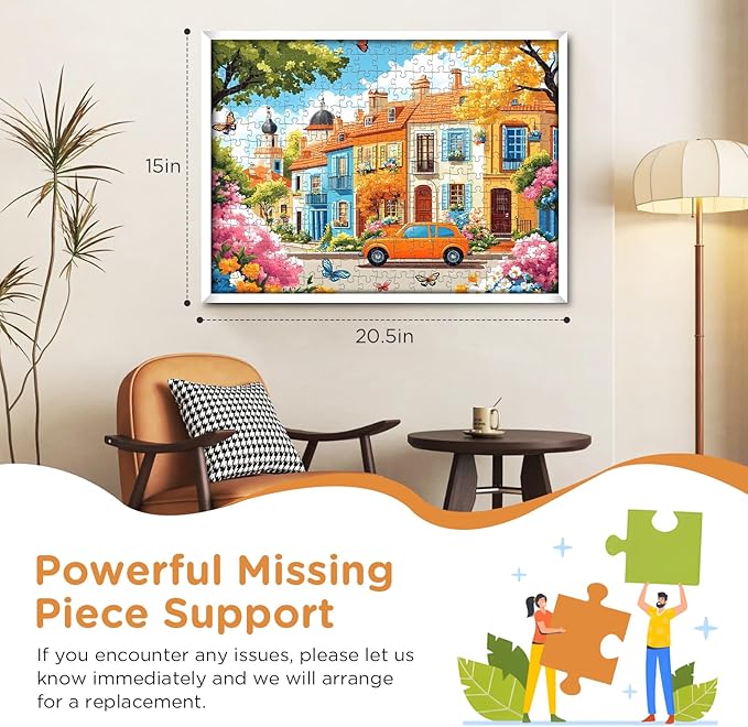 Jigsaw Puzzles 300 Pieces for Kids Adults Seniors, Car Butterfly Puzzles for Adult, Recycled Paper 300 Pieces Puzzle as Home Decor, Sturdy Puzzle Challenging Family Game Great Gift