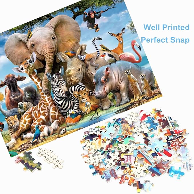 500 Piece Puzzles for Adults Animals Kingdom 20.5 x 15 Inch 500 Piece Jigsaw Puzzles for Adults Puzzles 500 Pieces for Adults Educational Challenge Puzzle