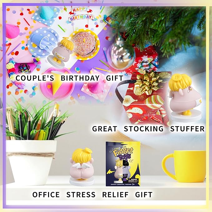 Angel Pulling Hair Fidget Toy for Halloween Christmas Party Favors Trichotillomania Picking Gag Gifts,Shaking Bobblehead Dashboard Car Accessories Dashboard Decorations Men&Women Birthday Gifts