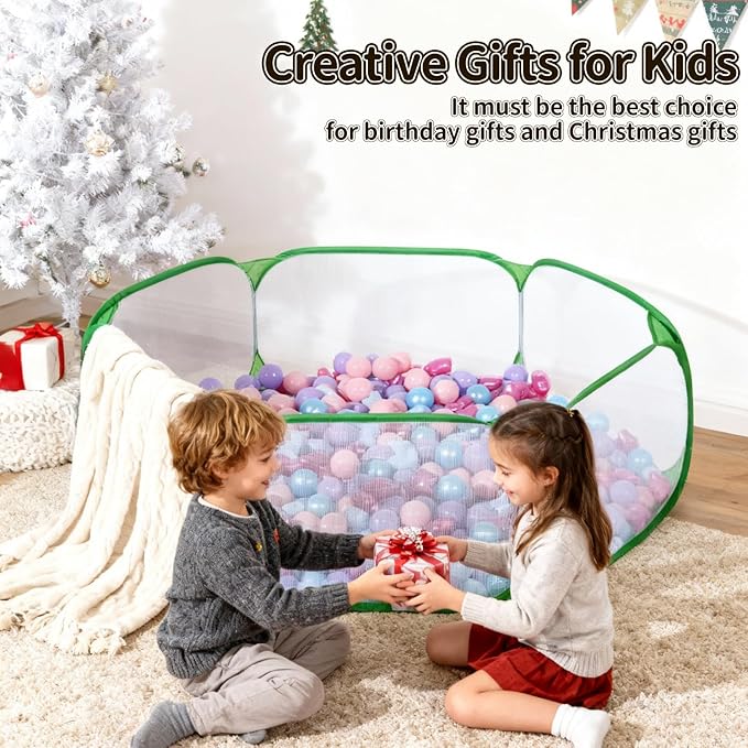 STARBOLO Kids Ball Pit Play Pool Play Tent, Toy Ball Play Pool Foldable Play Tent for Kids Girls Boys Pets Indoor and Outdoor, Balls Not Included (Green).