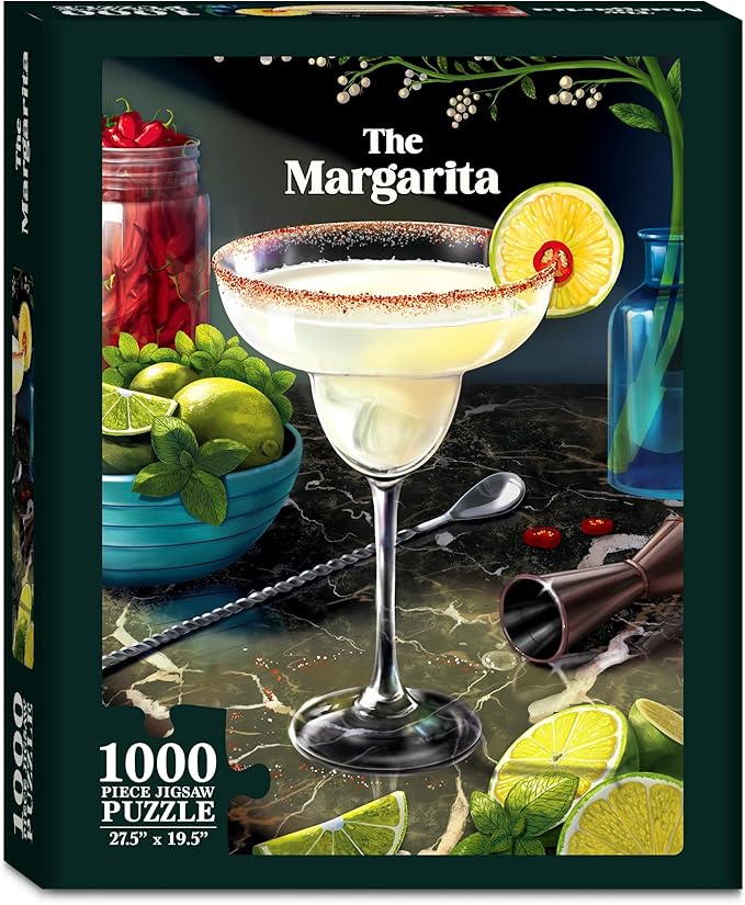 Jigsaw Puzzle 1000 Pieces - The Margarita, Brain-Boosting Fun for Adults, Families, Friends, Game Nights, Poster Included, Gifts for Cocktail Lovers, Finished Size 27.5" x 19.5"