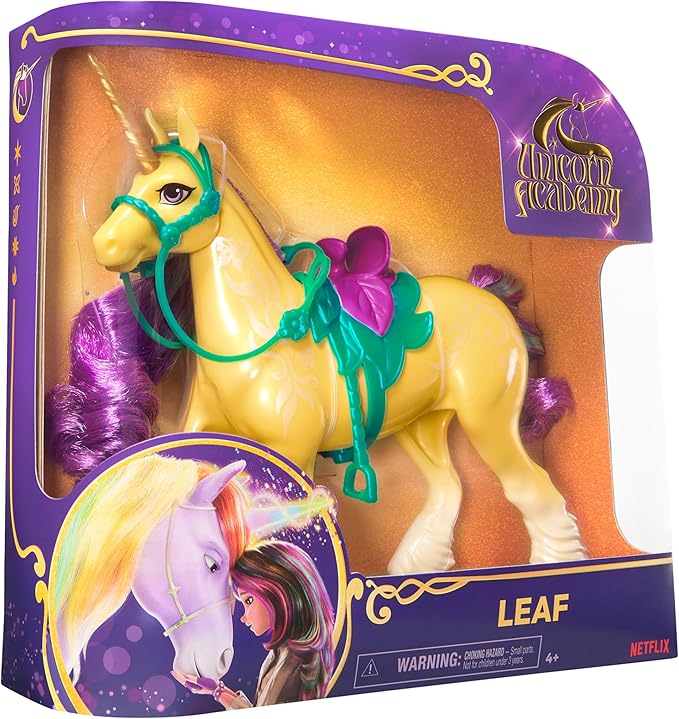 Unicorn Academy, Leaf with 2 Riding Accessories, 11”, Compatible with Ava, Dolls & Unicorn Toys for Girls Ages 4 and up