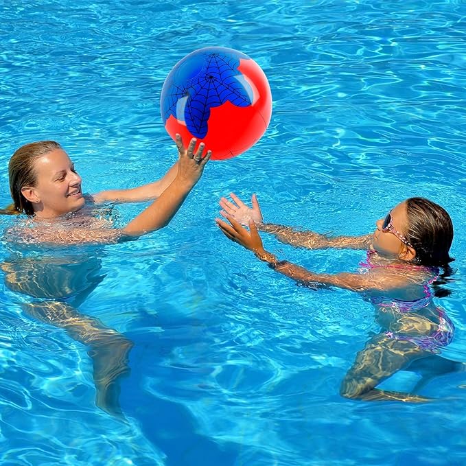 12PCS Spider Web Beach Ball 8 Inch for Kids Summer Pool Party Supplies|Spider Birthday Decorations|Bulk Spider-Themed Party Favors,Beach Games,Class Celebration,Outdoor Activities Gift Ideas
